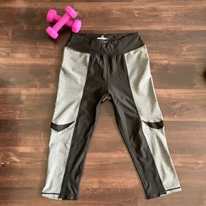 Gray and Black Athletic-style Cropped Legging NWOT